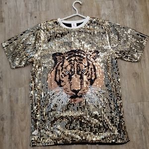 Karachic Sequin Tiger Top NWT